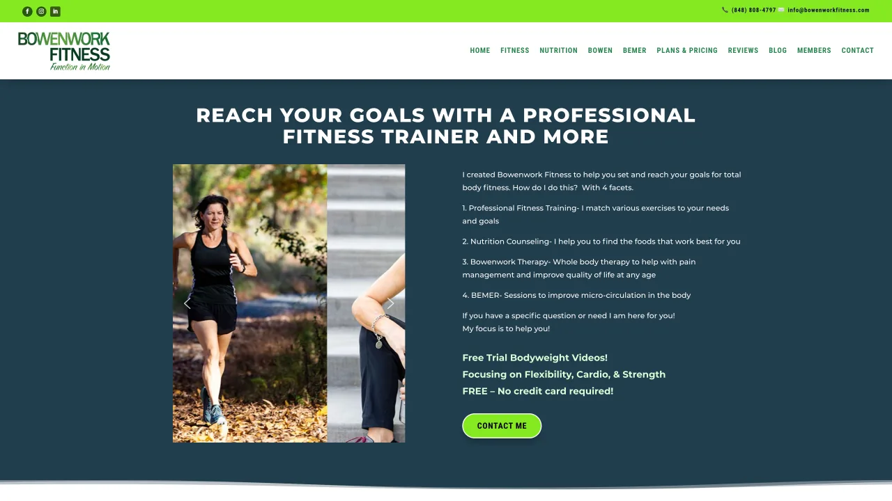 Bowenwork Fitness website home page
