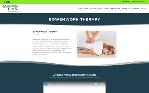 Bowenwork Fitness website Bowenwork Therapy page