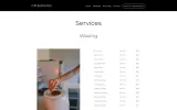 GR Esthetics website Services page, waxing prices